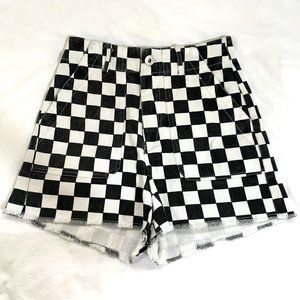 Black and White Checkered Shorts